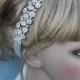Rhinestone bridal headband, wedding hair accessories, bridal headband rhinestone, bridal headband ribbon, crystal wedding headband