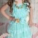 Tiffany blue Flower girl dress,Flower girl dresses ,  whiteBaby lace dress, 1st birthday dress outfit,tiered ruffle dress, Baby dress.