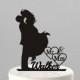 Wedding Cake Topper Silhouette Couple Mr & Mrs Personalized with Last Name, Acrylic Cake Topper [CT4t]