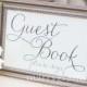Guest Book Table Card Sign - Wedding Reception Seating Signage - Matching Numbers Available in Chalkboard Script Style - SS01