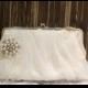 Ivory Tulle Wedding Clutch, Bridal Rhinestone Pearl Brooch Clutch, Bridesmaid Clutch Gift, Vintage inspired Party Purse Bag
