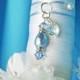 Something Blue Wedding Bouquet Charm Swarovski Crystals Pearls Bridal Gift