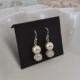 Swarovski Crystal Ball and Pearl drop earrings perfect for bride wedding jewelry, bridesmaid, or gift
