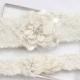 Ivory Lace Garter Set - Wedding Bridal Garter Set, Garter Set, Wedding Garter Belt, Bridal Garters, Ivory Garter Set
