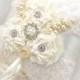 Ring Bearer Pillow- Bridal Pillow in Ivory, Cream and White- Pearly Girl