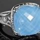 Tacori SR13205 Barbados Blue Clear Quartz Over Neolite Turquoise Ring In Sterling Silver With 18k Yellow Gold Accents