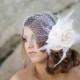 Birdcage Veil With Floral Arrangement To The Side