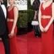 The 72th Golden Globe Awards Kate Mara Evening Dresses Cheap Red Carpet Celebrity Dresses Sash V-neck Floor Length Sheath Zipper 2015 Hot, $96.76 