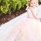 Reserved For Kaley Turner--Lace Flower Girl Dress W Tutu And Detachable Train--Pink Champagne--Perfect For Weddings, Pageants And Portraits