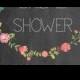 Chalkboard & Floral Wreath Bridal Shower Invitation