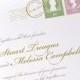 Calligraphy Wedding Invitation / 'Love Letter' Elegant Romantic Invite / Gold Sage Rose Pink Grey / Custom Colours Available / ONE SAMPLE