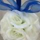 Wedding flower balls pomander royal blue Wedding decorations Ceremony Aisle pew markers