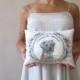 ring pillow alternative personalized ring bearer dog portrait hand painted pet wedding ring pillow ivory white