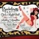 Rockabilly Pin-up Bachelorette Party Invitation and Custom Envelope