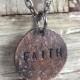 FAITH Penny Charm Necklaces, Good Luck Penny, Bouquet Charm, Coin Charm Necklace, Inspirational Necklace,Gift Idea for mom, daughter, friend