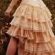 Antique Inspired Wedding Dress- Silk Slip Dress with custom corset- Altenative wedding gown- High low