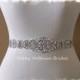 Rhinestone Crystal Pearl Beaded Bridal Sash, 11 inch Pearl Wedding Dress Belt, Jeweled Wedding Sash, No 4060S-11, Wedding Belts and Sashes