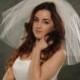 Short Bridal Veils White 2 Layers Shoulder Wedding Veils Ivory 22 Inch Long Flyaway Double Layer 72 Wide Illusion Tulle Veil Diamond White