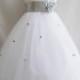 Flower Girl Dresses - WHITE with Silver (FD0RB3) - Wedding Easter Junior Bridesmaid - For Baby Infant Children Toddler Kids Teen Girls