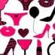 DOLLAR SALE - Engagement Party Clip Art - Pink Zebra Bachelorette Party Clip Art - Wedding  Diamond Ring, Heart Balloon, Lingerie Clipart