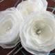 Ivory bridal flower hair accessory (set of 3), bridal hairpiece, bridal hair flower, wedding hair accessories, bridal head piece,