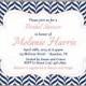 Bridal Shower Invitation, Navy and Coral, Wedding Shower Invitation, Printable, Navy Chevron, Invite - 111