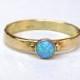 Handmade engagement ring Blue Opal Ring - 14k gold ring- Made to order- Gift for christmas