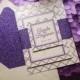 Purple Wedding Invitation, Purple Glitter Wedding Invite, Lattice Pattern Invitation - Sample Set - New