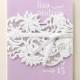 White Laser Cut Wrap with Ribbon IWP14036-PP - Wedding Invitation Sample (IWP14036-PP) - New