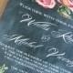 Printable Chalkboard Wedding Invitation, RSVP card, DIY, peach roses - New