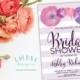 Floral Bridal Shower Invitation, Floral Stripe Bridal Shower Invite, Watercolor Floral Invite - New