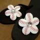 Baseball Flip Flop Flower Clips