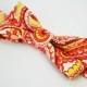 Bowtie Boys Ages 2-10 in Coral and Yellow Paisley