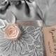 Custom listing (100) Grey and Peach Wedding Favor Bag, Lace Wedding Favor Bags , Wedding Thank You Favor Bags,  Grey Wedding Gift Bag - New