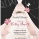 Bridal Shower invitation Wedding Shower invitation Shabby Chic Wedding Gown Floral Blooms  Invitation Card Design elegant  - card 39 - New