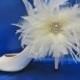 Feather Shoe Clips -  White Shoe Clips