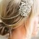 Leda  Swarovski Crystal Headband  Silver Bridal Headpiece  Wedding - New
