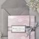 Dark Grey and Pink Lace Wedding Invitation EXPRESS ORDER -  Pocket Fold Wedding Invitations