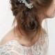 Floy Silver   Bridal Headpiece  Flowers Wedding - New