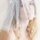 Oma Veil  Blusher Fascinator with Flowers Hair Piece  Bridal  Wedding - New