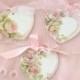 Lovely Rose Romantic Vintage Shabby Chic Wood Hearts For Wedding Favors With Ribbon - New