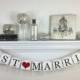 Just Married Banner - All Capital - Wedding Decoration - Just Married Car Sign - Wedding Photo Prop - New