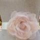 Blush Organza Flower Bridal Sash, Blush Bridal Belt, Blush Pink Wedding Belt - New