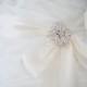 Wedding Dress Sash, Bridal Gown Sash, Freshwater Pearl Brooch, Ivory Ribbon Sash - New