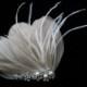 Bridal Feather Fascinator, Bridal Hairclip, Wedding Head Piece, Wedding Hair accessory - BLUSH - New