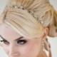 Wedding Headband, Bridal Rhinestone Headband, Ribbon Headband - MELINDA - New
