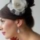Bridal Feather Fascinator, Wedding Feather Head piece, Flower Feather Fascinator - New
