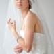 Bridal Veil, Traditional Veil,  One Layer Veil, Wedding Veil, Soutache Trim Veil, 36" Tulle Veil - New