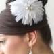 Bridal Feather Fascinator, Wedding Feather Head piece, Flower Feather Fascinator, Wedding Hair Accessory - New
