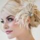 Bridal Fascinator, Wedding Fascinator, Feather Fascinator, Ivory Champagne Fascinator- GENA - New